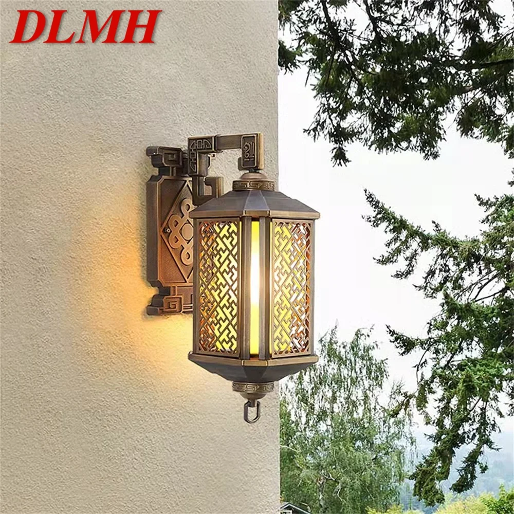 

DLMH Outdoor Bronze Light LED Wall Lamps Sconces Classical Waterproof Retro for Home Balcony Decoration