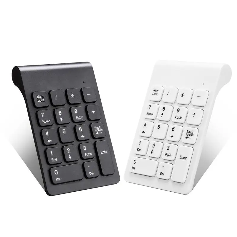 2.4GHz Wireless Numeric Portable Mini Keypad 18 Keys Digital Keyboard for Accounting Teller Laptop Black/White Keyboard