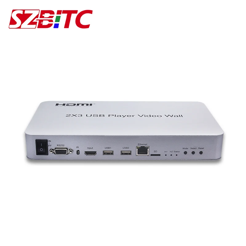 Contrôleur mural vidéo sans fil WiFi, lecteur USB, boîtier d'épissure, moniteur TV, 1 entrée, 6 sorties, 4K, 2x3