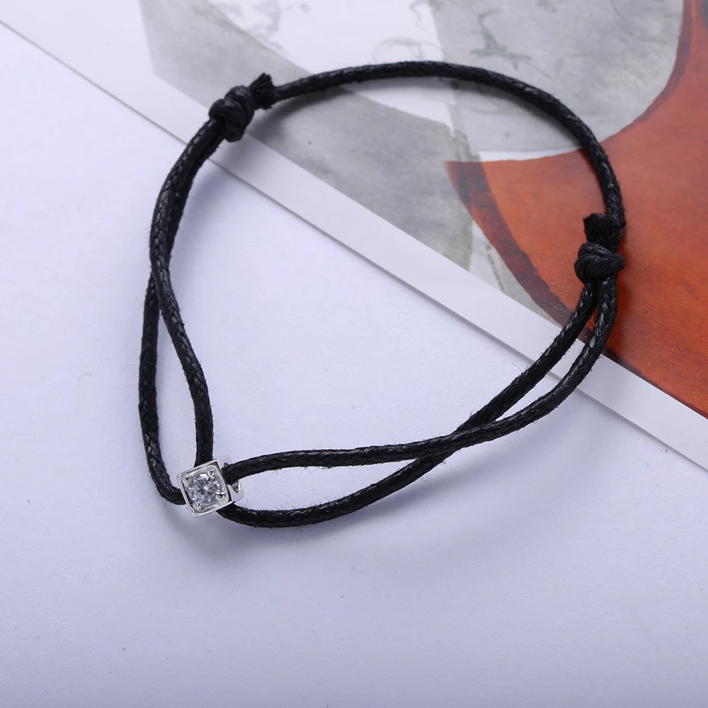 SHADOWHUNTERS الأصلي 925 فضة كريستال أساور قابل للتعديل حبل أسود بيجو فام الفاخرة صنع المجوهرات النساء هدية