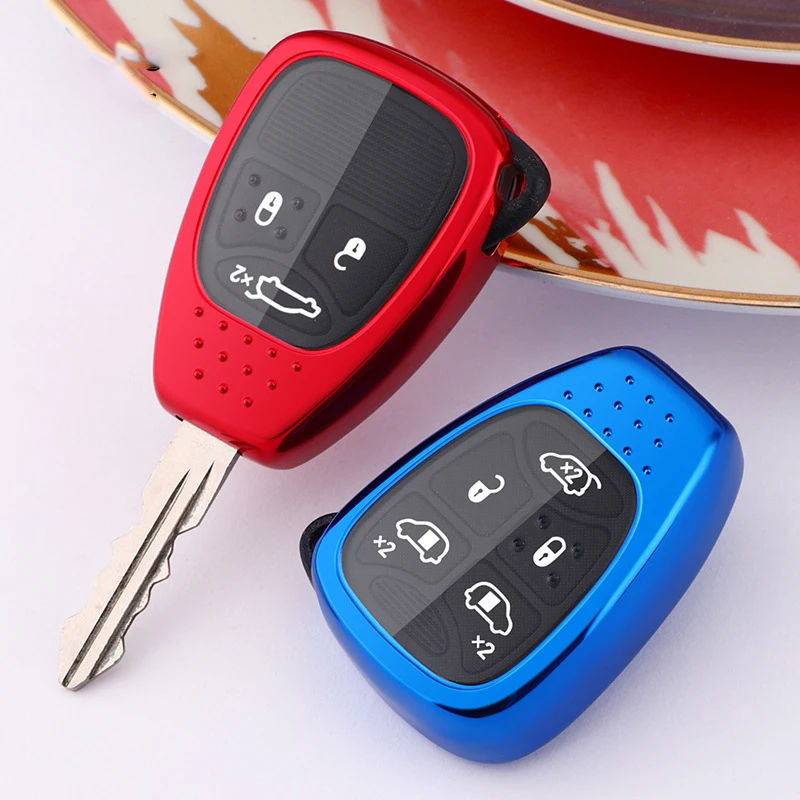 TPU Car Remote Key Cover Key case for Chrysler Pacifica Aspen 300 Dodge Caravan Jeep Wrangler Jk Commander Grand Cherokee