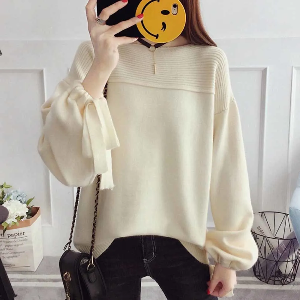 2022 New Long lantern sleeves Women's Pullover Coarse Wool Sweater Warm Spring Autumn Winter Casual Sleeved Pullover S-3XL