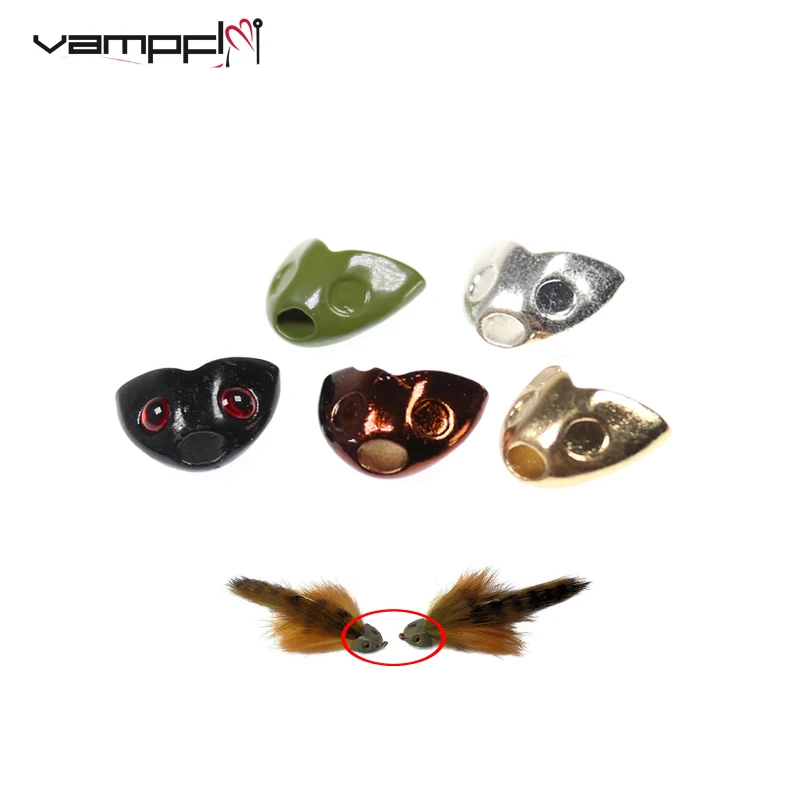 Vampfly 10PCS Fly Tying หัวปลาหลายสี Fish Mask Streamer ผูก S L Sculpin หมวกนิรภัย Streamer ปลา Skull fly Tying วัสดุ