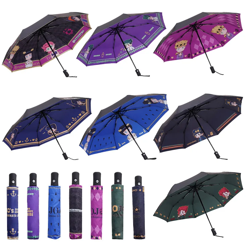 New creative design folding umbrella two-sided printing waterproof umbrella High quality JoJo's Bizarre Adventure Cosplay Prop