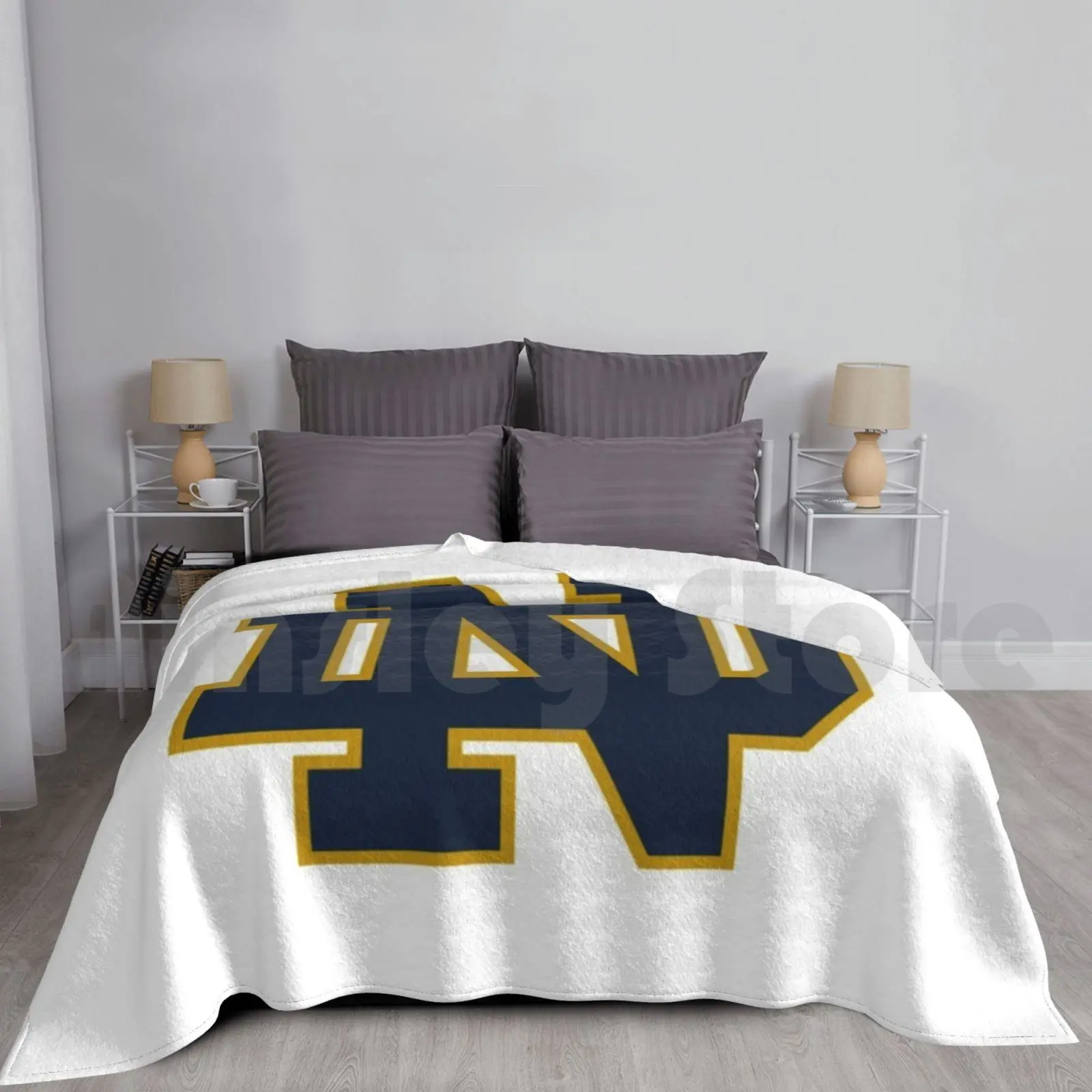 Logo Blanket Super Soft Warm Light Thin Nd University Of Gear