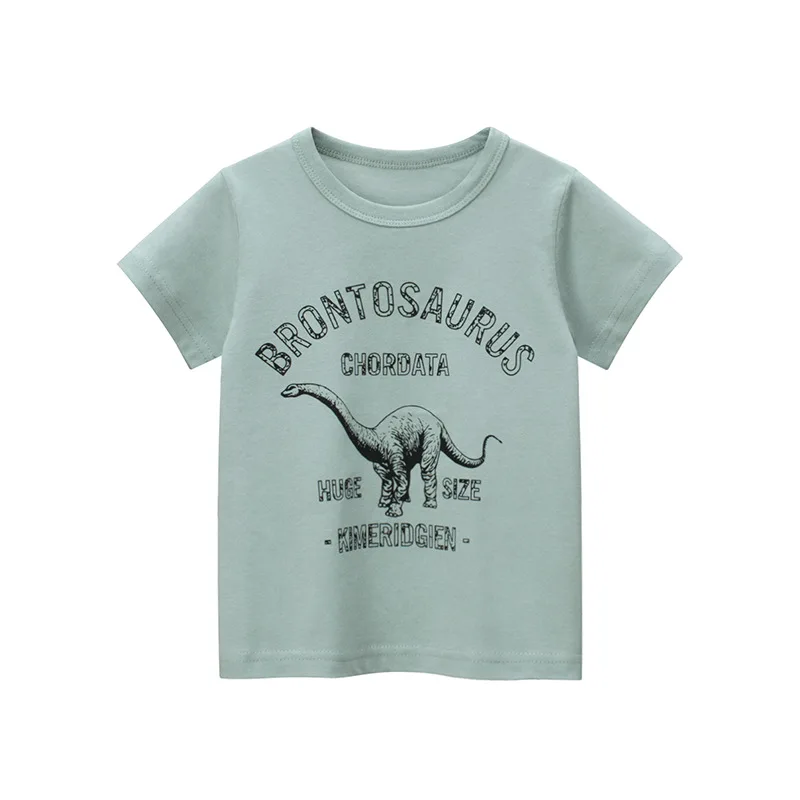 2022 Summer Children T-Shirts Clothes for Boys Girls Letter Dinosaurs Cartoon Number Short Sleeve Tops Baby Tees Bottoming Shirt