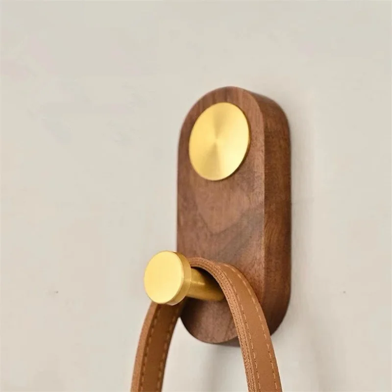 4 Kinds Natural Walnut Coat Hooks Wall Mounted Decorative Wooden Bag Key Hook Vintage Bathroom Towel Hanger Hanging