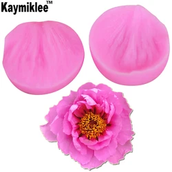 Kaymiklee Peony Veiners Silicone Molds Fondant Sugarcraft Gumpaste Clay Water Paper Cake Decorating Tools 3*3cm