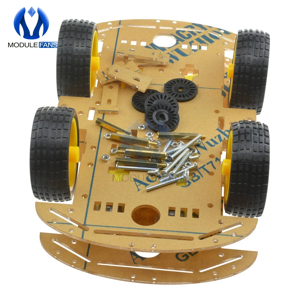 4WD Robot Smart Car Chassis Kits with Speed Encoder For Arduino 51 M26 DIY Education Kit Diy Electronic Battery Box