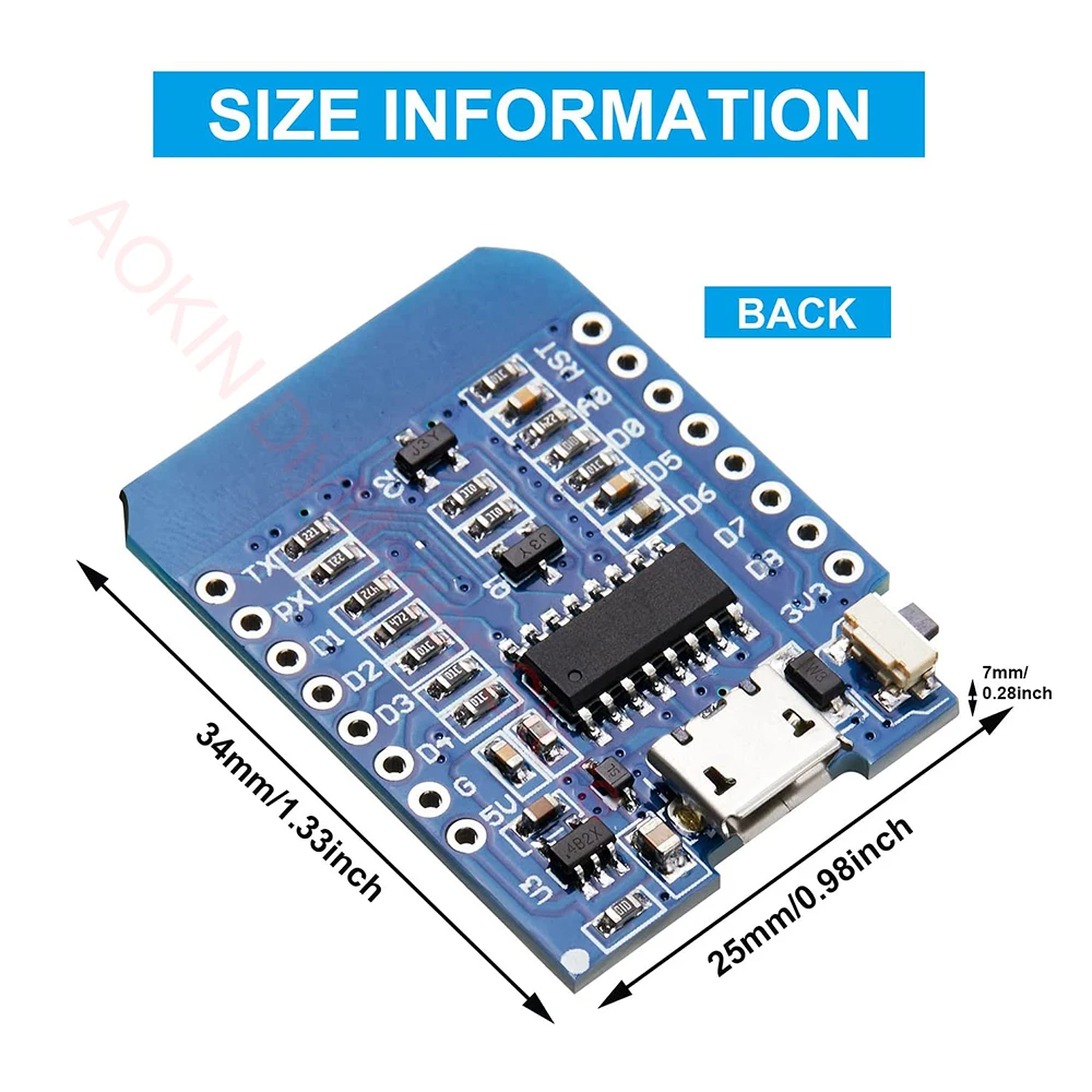 10pcs ESP8266 ESP-12F NodeMcu Mini D1 Module WeMos Lua WiFi Internet Development Board for Arduino Compatible with WeMos D1 Mini