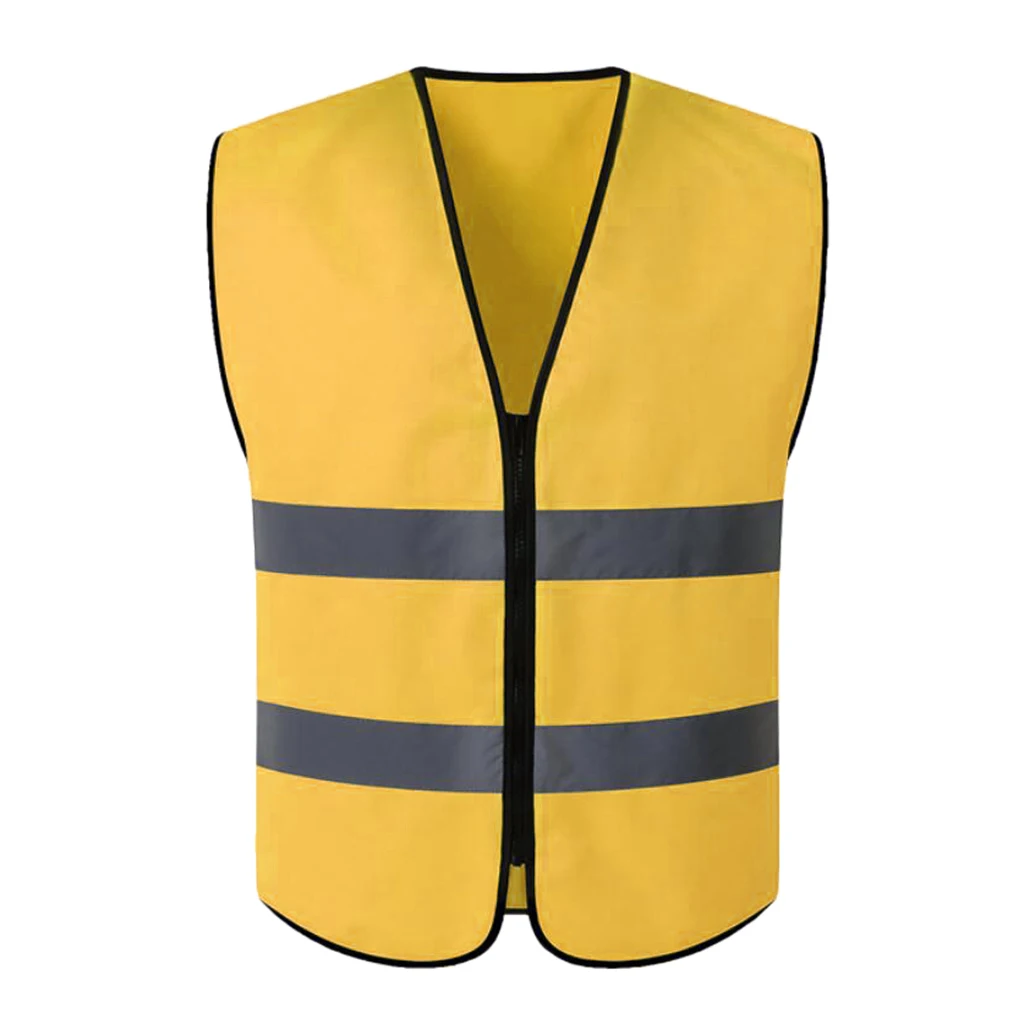 High Visibility Zipper Front Safety Vest With Reflective Strips, Premium, 5 Colors Optional