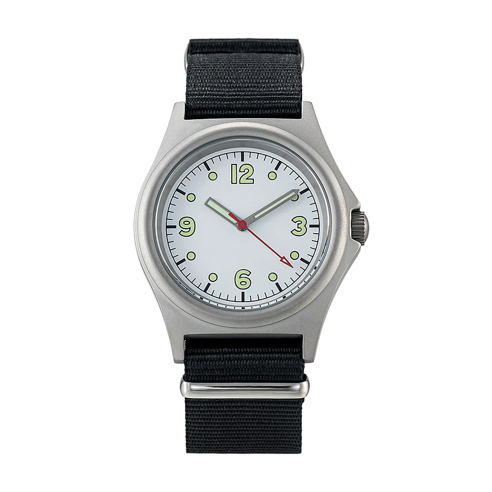38mm Factory Canadian Military aviator\'s RCAF Army Sport Outdoor Super Luminous Men\'s Wrist White Quartz Watch Matt Finish SP