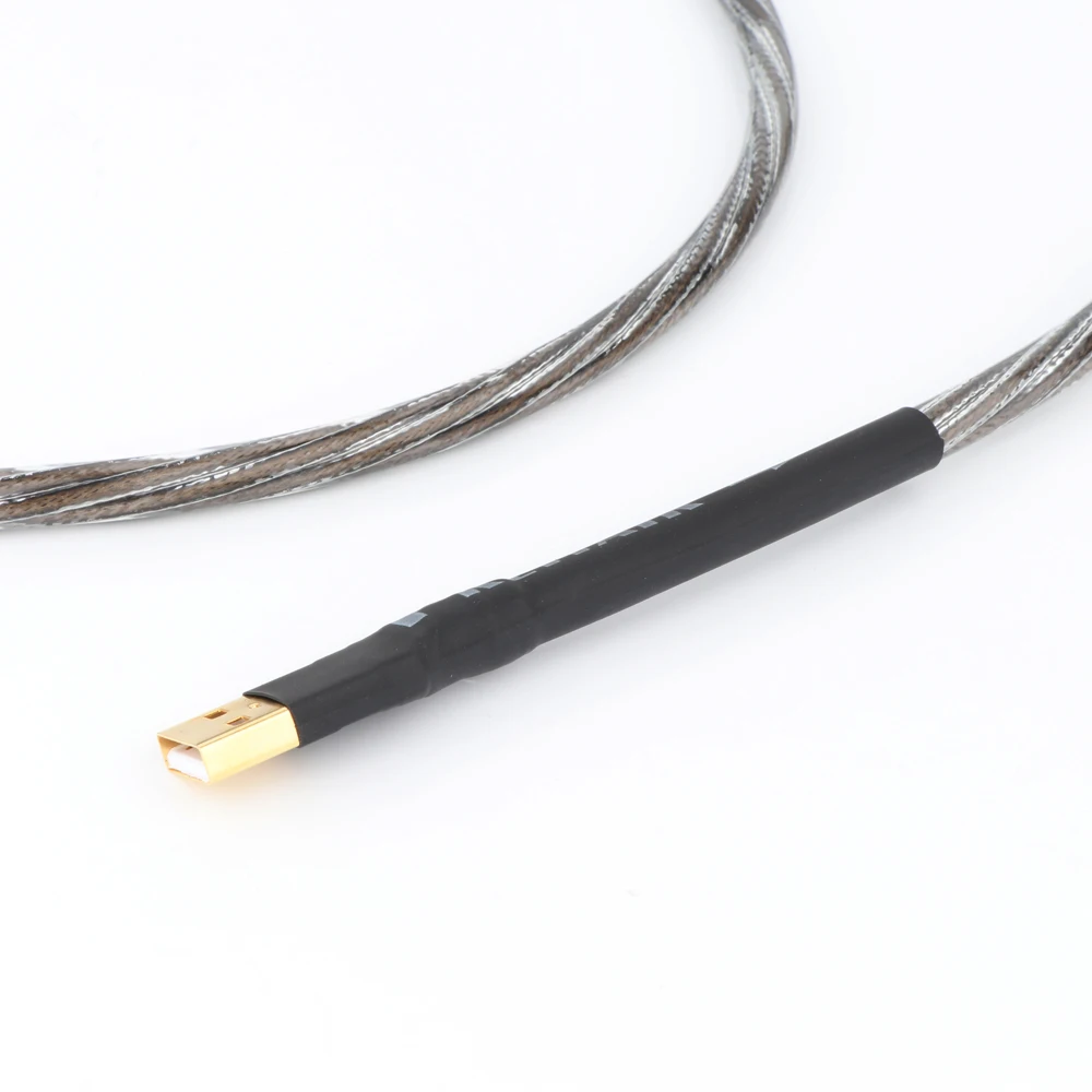 USB A to B 프린터 케이블, 오디오 DIY 구리 실버, OFC 순수 구리 도체, 오디오 케이블 코드 와이어