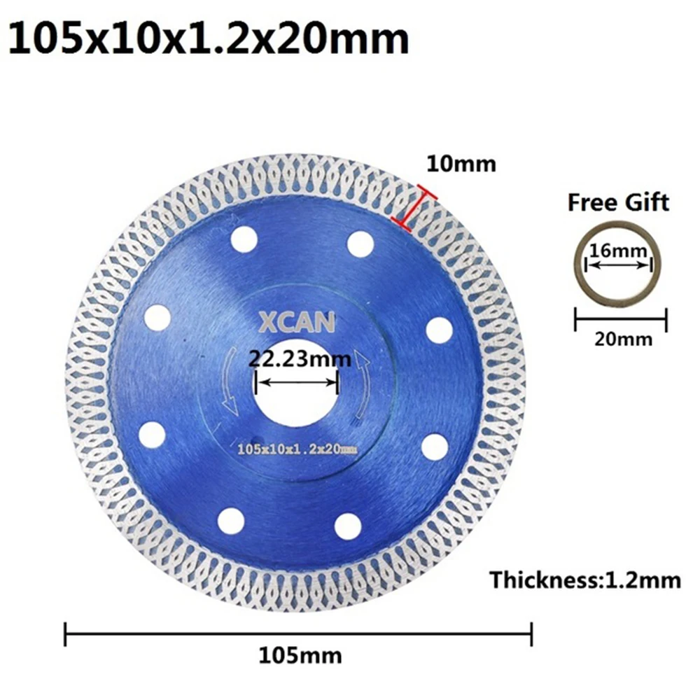 1 szt. Diamentowe ostrze piły 105/115 125mm do suchej porcelany płytka ceramiczna cięcia kamienia tarcza