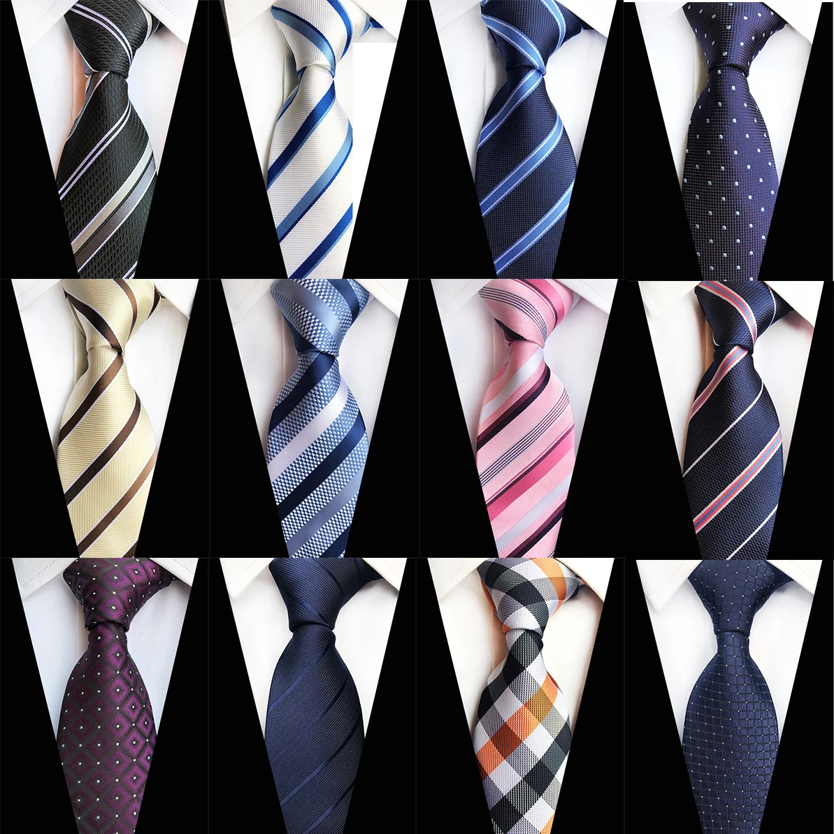 GUSLESON 8cm Men Silk Tie Solid Plaid Striped Ties For Men Formal Business Wedding Accessories Neck Tie For Man Gift Party