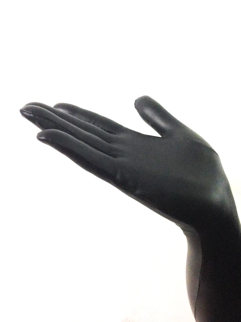 Luxury Customzie Black Metallic Zentai Gloves Men\'s Fetish Long Gloves