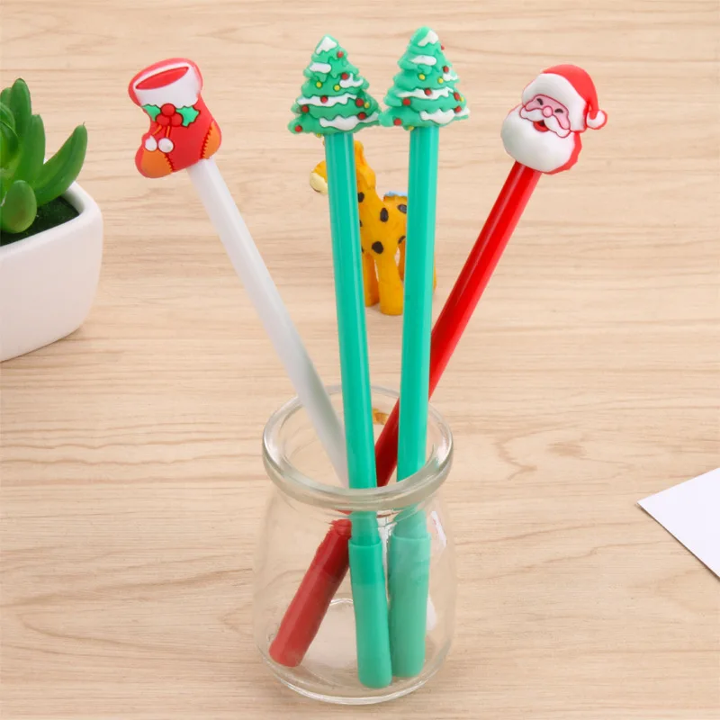 50PCS Cute Cartoon Creative Santa Claus Neutral Pen Christmas Gel Pens Christmas Tree Student Christmas Gifts Stationery