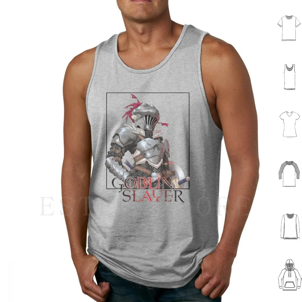 Goblin Tank Tops Vest Sleeveless Goblin Anime Armor Manga Onna Shinkan Protagonist Helmet Slay Sword Fantasy Logo Novel