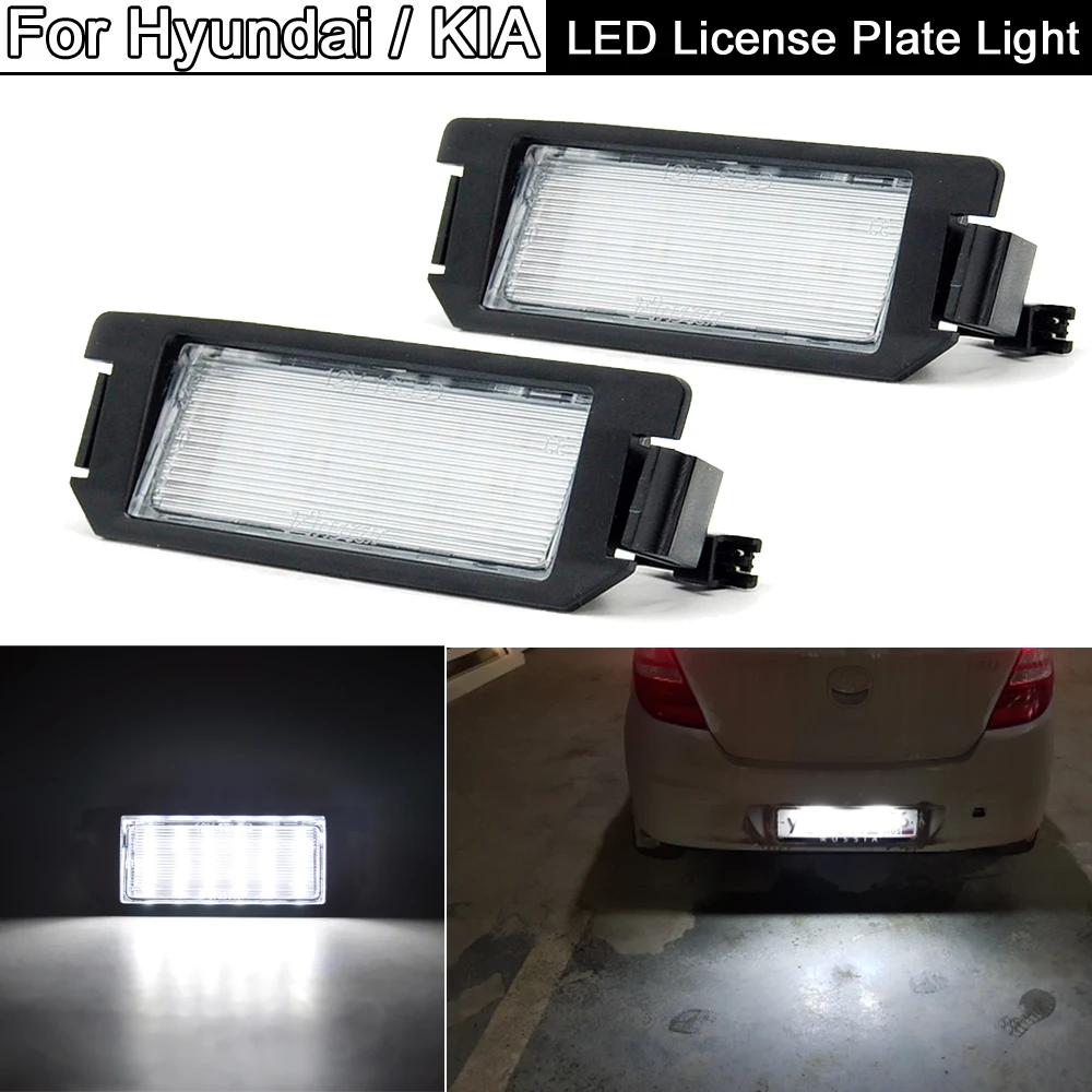 2Pcs LED luce targa lampada targa per Kia Rio Picanto Soul per Hyundai Genesis I20 Veloster XG30 Terracan Coupe GK