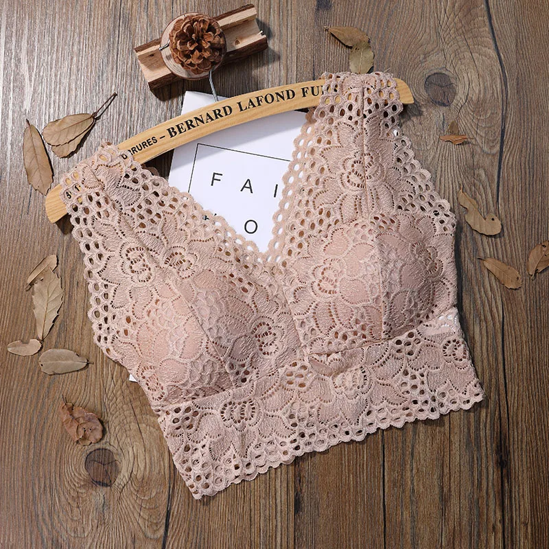 Soutien-gorge en dentelle florale pour femmes, haut en crochet, haut court, bralette sexy, nouveau