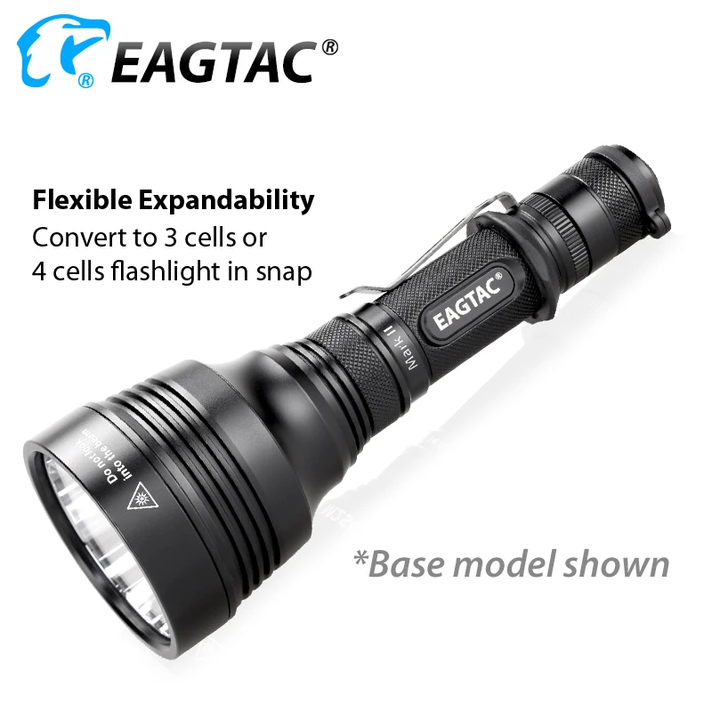 EAGTAC M25C2 Turbo Head LED Tactical Flashlight 1180 Lumens 18650 544 Yards Long Throw for Hunting SOS Strobe Momentary On Off