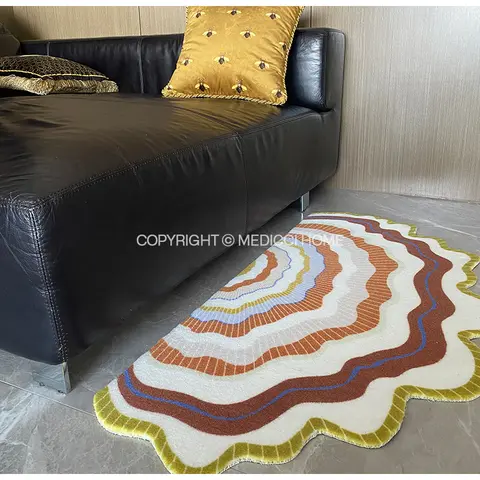 Medicci Home Amerikansk Retro Oregelbunden Matta Lantlig Stil Regnbågsfärgad Vardagsrum Teapoy Matta Garderobsspegel Frammatta 60x90 10 best sales 60x90 - №8