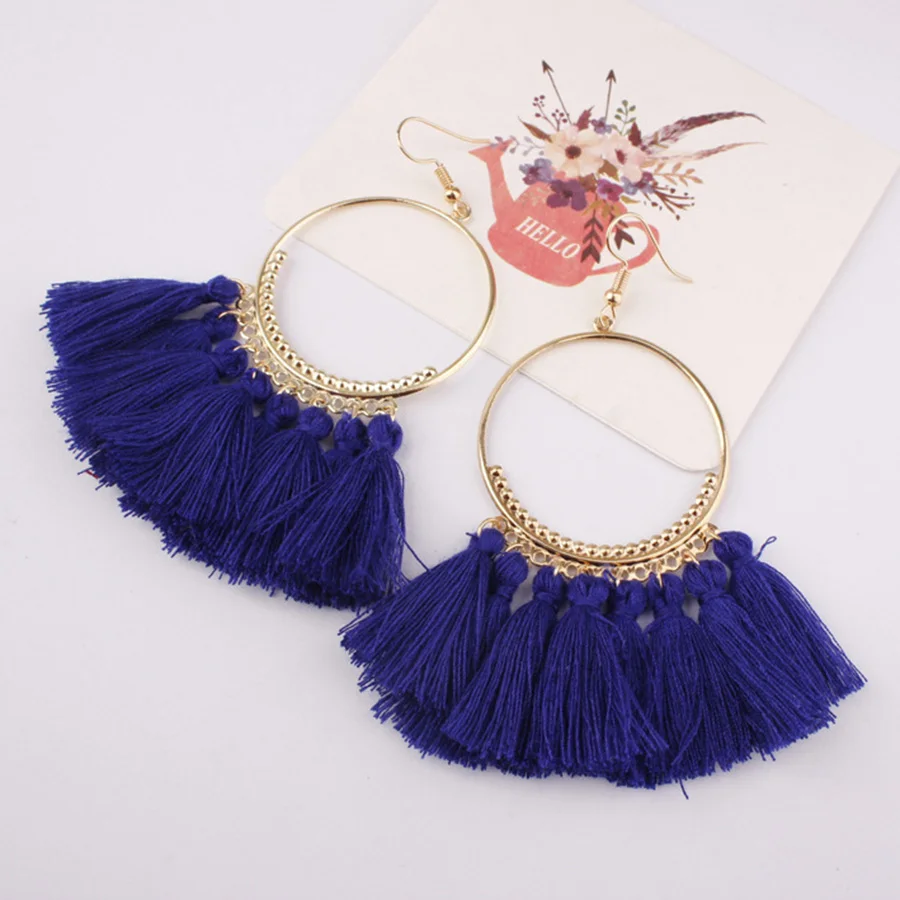 2020 3 Layered Bohemian Fransen Luxus Erklärung Quaste Ohrringe 2020 Boho Mode Schmuck Frauen Lange Tropfen Baumeln Ohrringe – Detail 30