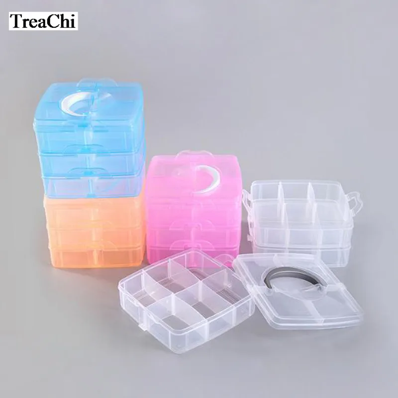 Sewing and Knitting Sundry Jewelry Box with Lid and Portable Three-layer Storage Box Gift Box Packaging Travel Jewelry Box