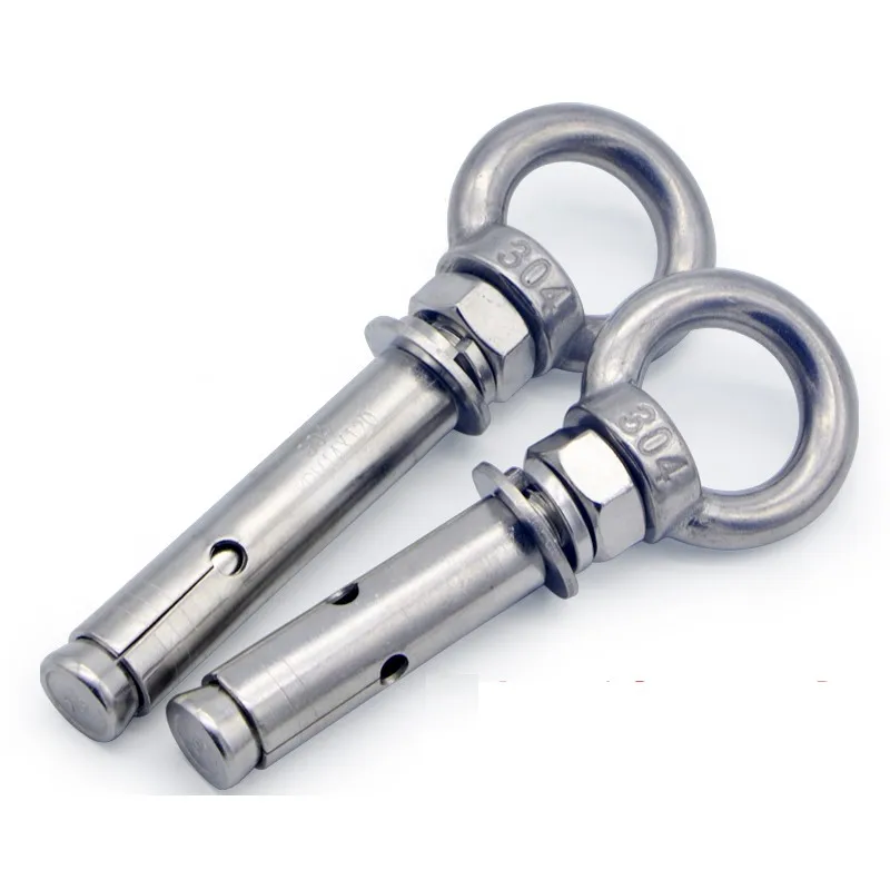 304Stainless Steel Sleeve Anchor Concrete Expansion Eye Bolt Installation Artifact Hook Long Universal Ring Expansion Screws