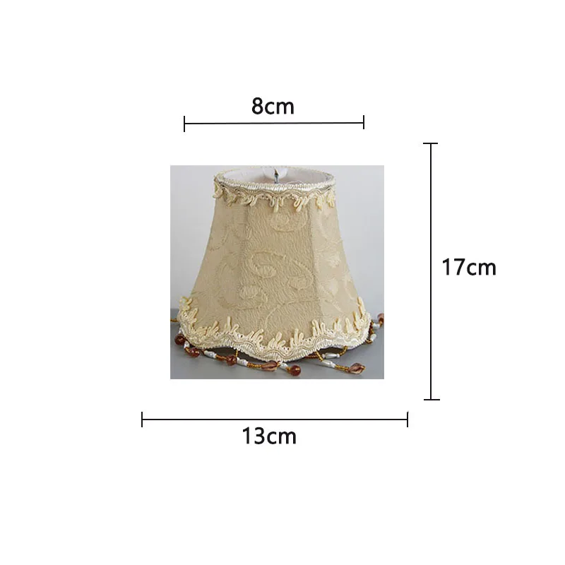 2PCS Retro Flannel Lampshade With Beads,Luxury Mini Chandelier Wall Light Lamp Shades,Clip on