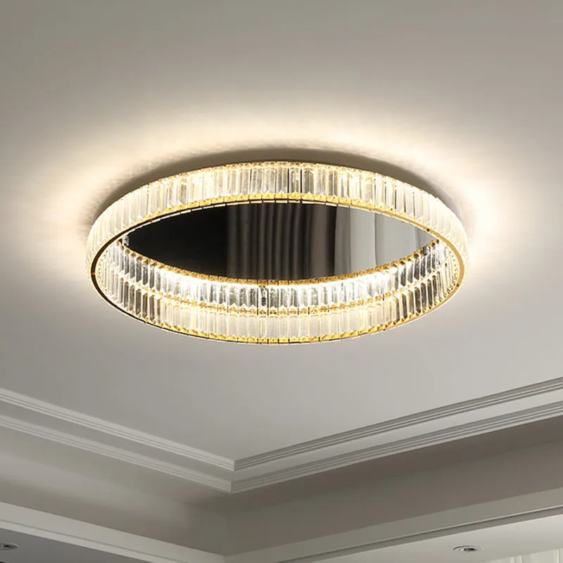 

Modern Luxury Crystal Interior Lamp Living Room Bedroom LED Ceiling Chandelier Kitchen Island Dining Room Golden Ceiling Fixture