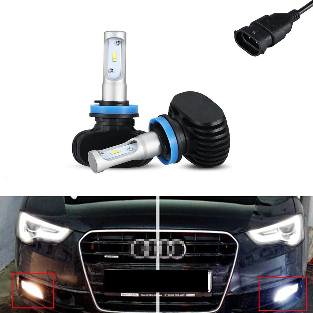 

2x Canbus 6000k White 8000lm H8 H11 Led headlight bulb fog light Driving light headlamp For Audi A5 B8 FL / B8.5 (2015)