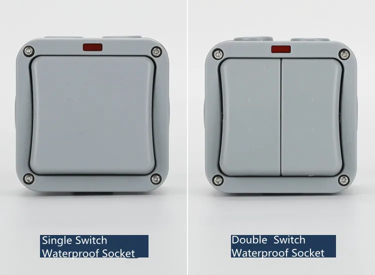 IP65 Waterproof Dust-proof Outdoor External Wall Switch Single Switch/Double Switch