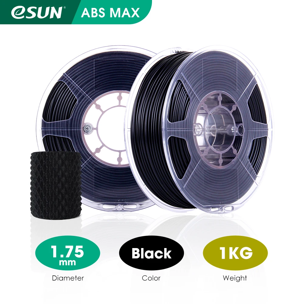 

eSUN ABS Max Filament 1.75mm 3D Printer Filament Accuracy +/- 0.05mm 1KG (2.2 LBS) Spool 3D Printing Materials for 3D Printers