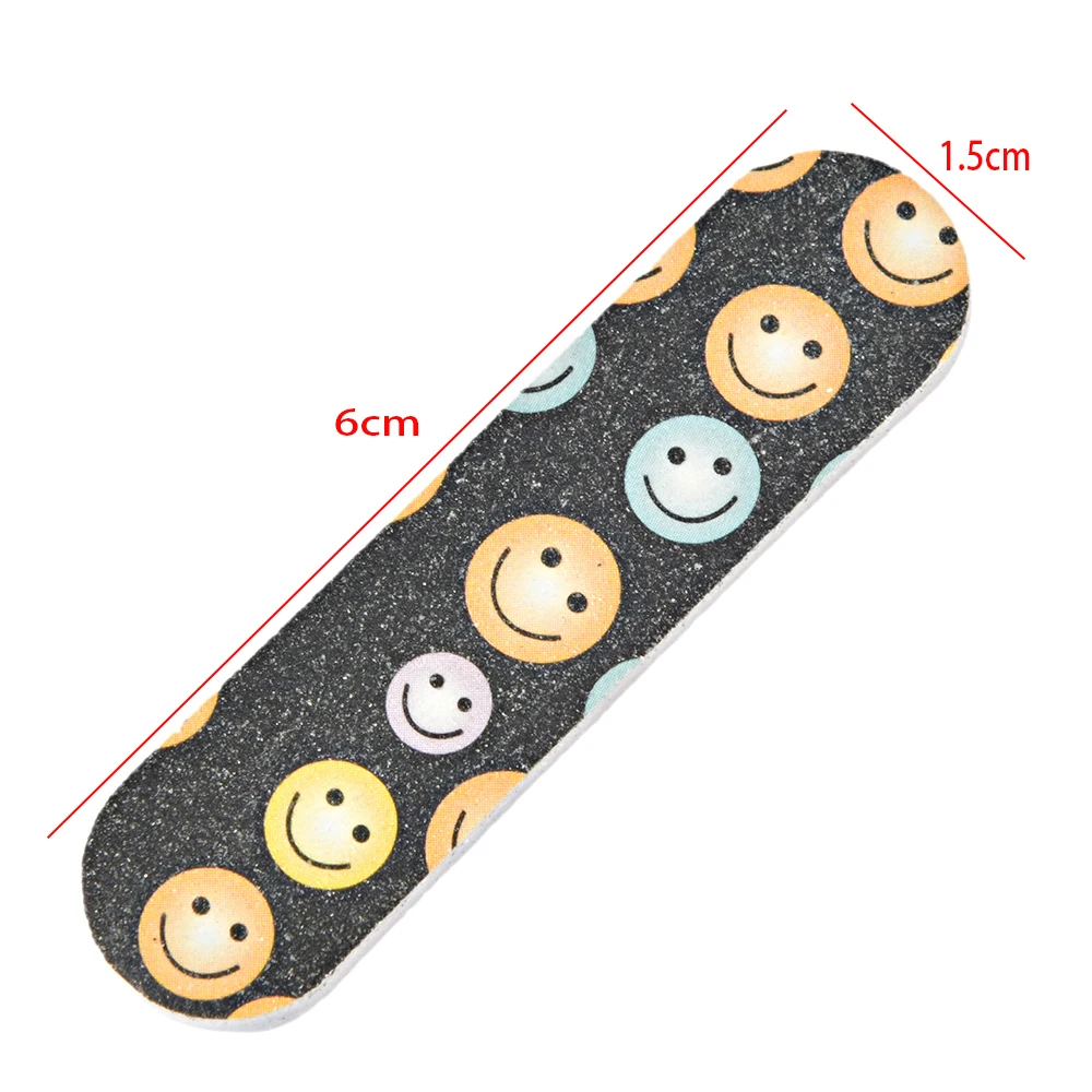 50pcs/lot Nail File Block Mini Nail Buffer Double-sided Printing Portable Pedicure Manicure Nails Sandpaper File Nail Files