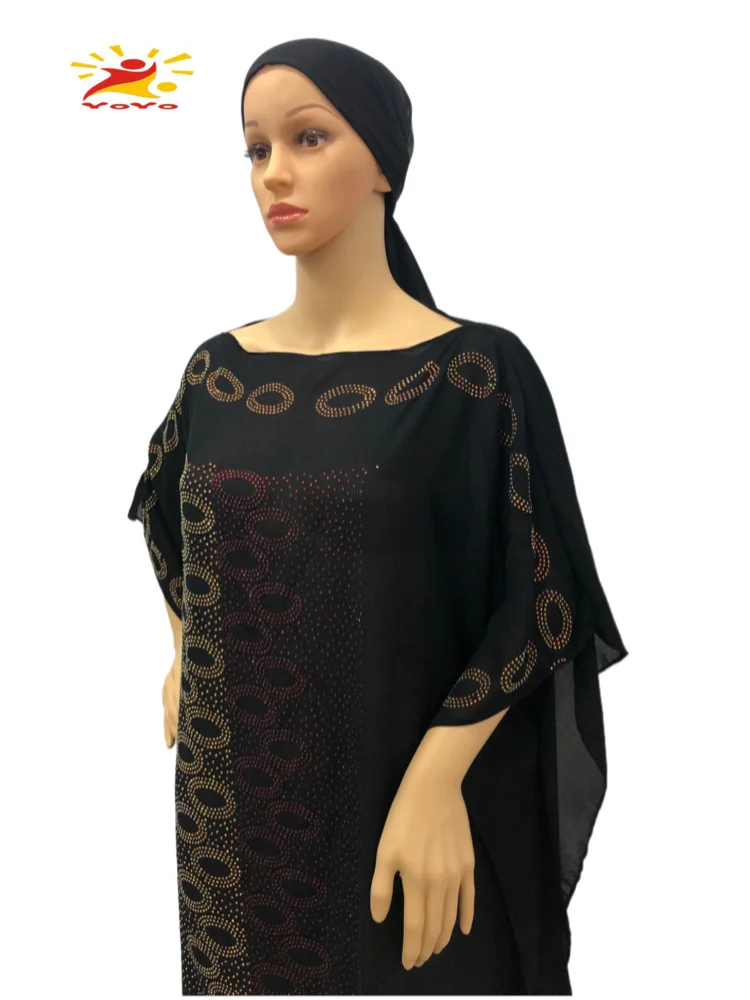 2021Dubai Middle New Caftan Islamic Dress Oversize Cotton Chiffon African Women Loose Size  Casual  Dashiki robeHB047