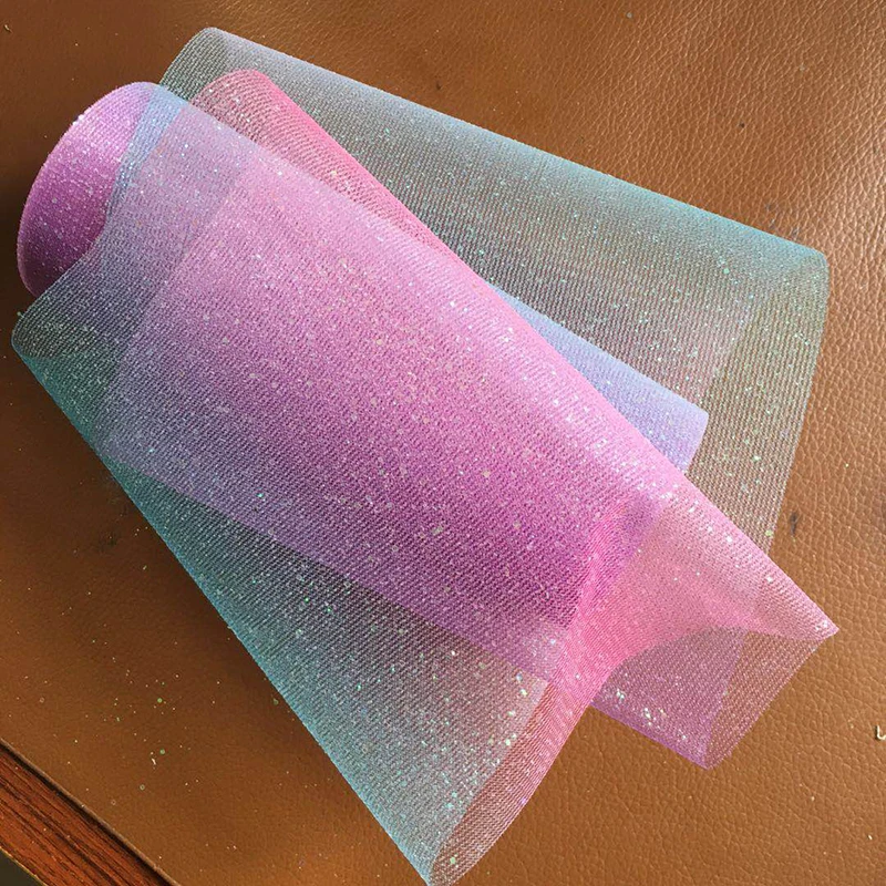 Hot 15cm (9 Meter/lot) Bling Bling Rainbow Sequin Chiffon Organza Ribbon DIY Handmade Materials Wedding Party Gift Wrap Supplies