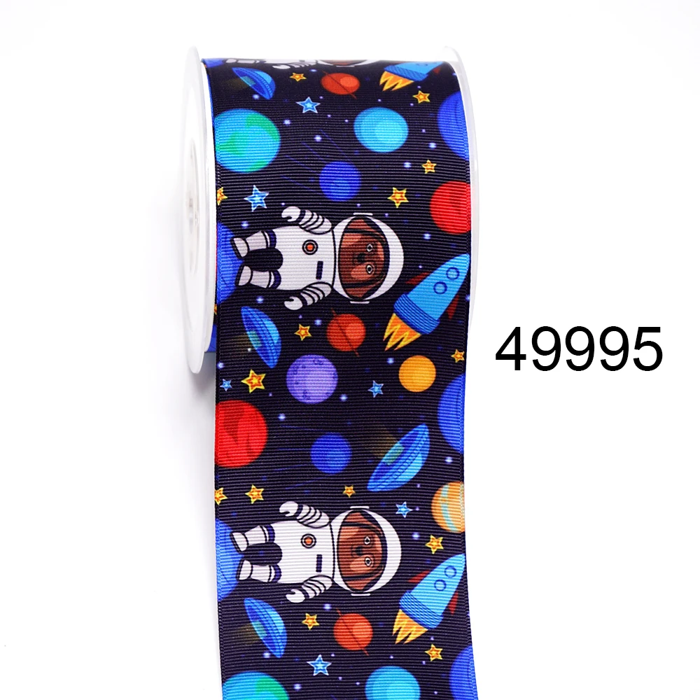 Fai da te Cartoon Aliens nastro in Grosgrain stampato per forniture artigianali accessori per cucire 5 yarde, stampo in resine planari 10 pezzi.