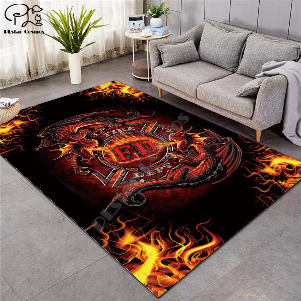 

Fire fighting mats kids 3D Printed Carpet Hallway Doormat Anti-Slip Bathroom Carpets Kids Room Absorb Water Kitchen rug