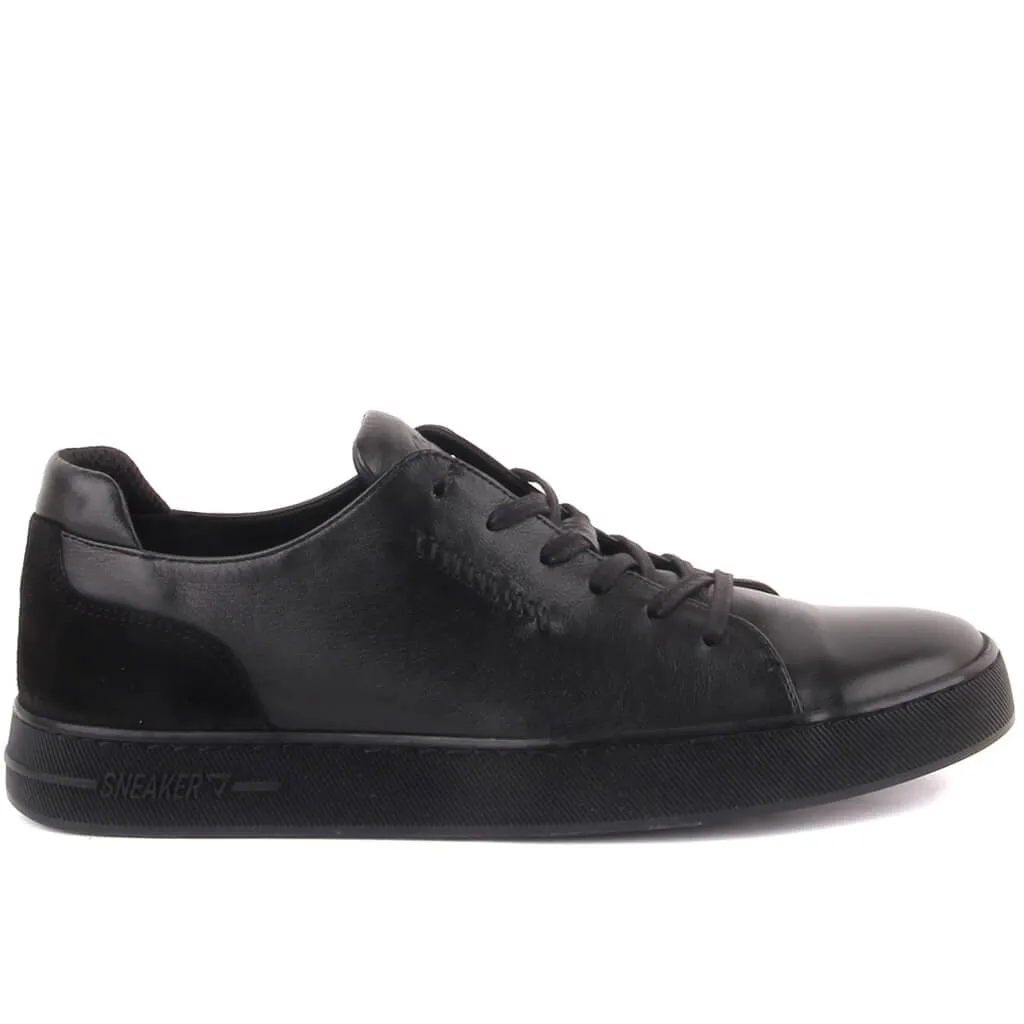 Sail-Lakers Black Leather Men Sneaker