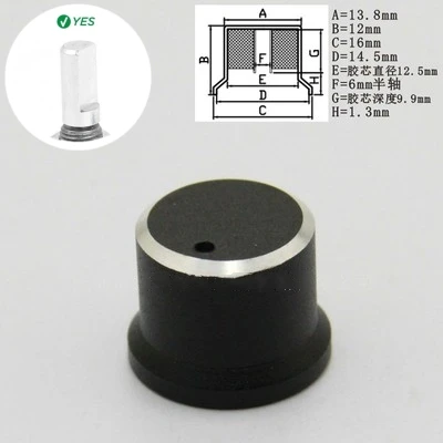 1 Pcs 16X12Mm 6Mm Shaft Hole Aluminiumlegering Potentiometer Knop Wit (D-As)