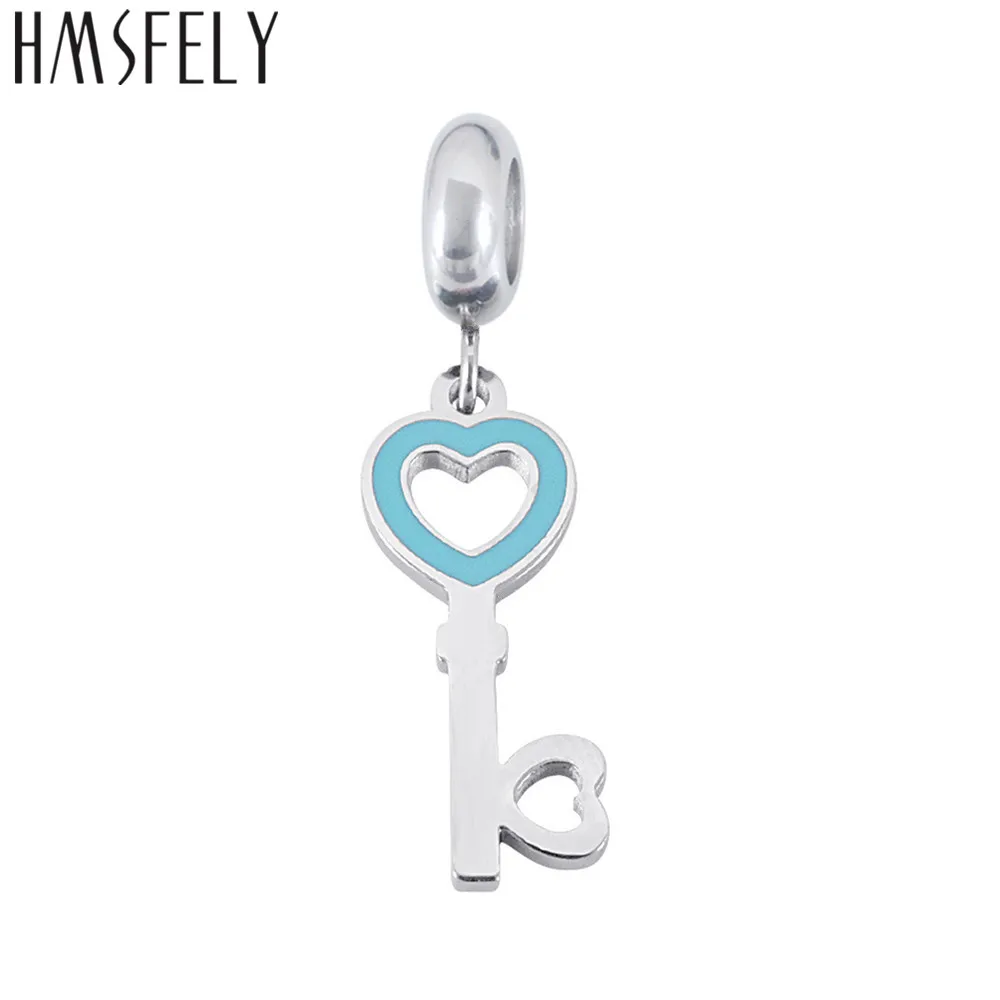 

HMSFELY 316L Stainless Steel Heart Key Shape Pendant For DIY Bracelet Necklace Jewelry Making Accessories Bracelets Tags