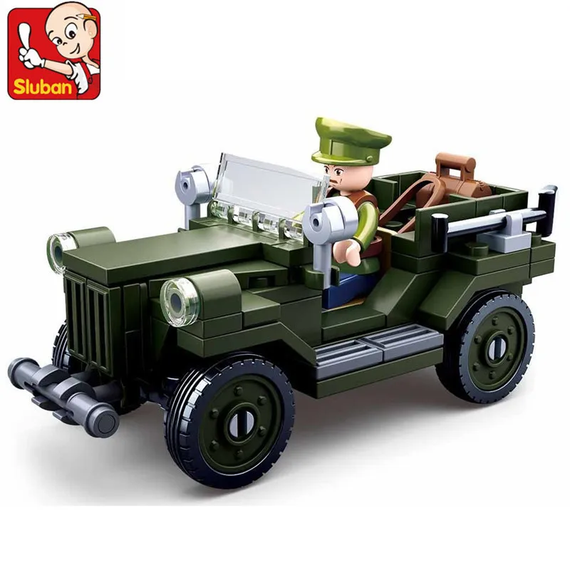 

112PCS Building Block WW2 Army GAZ-67 Light Truck Car Bricks Military Vehicle Construction Educational Toys Christmas Gifts