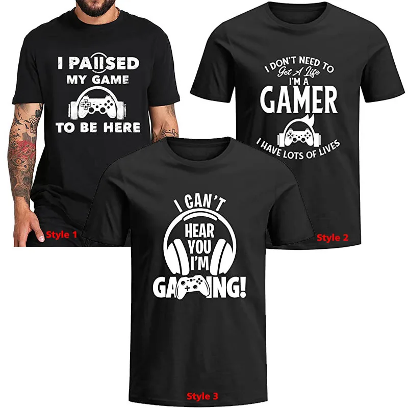 I Paused My Game To Be Here Shirt Gamer Gaming T-shirts for Men Funny Humor Joke Video-Game Tee Tops