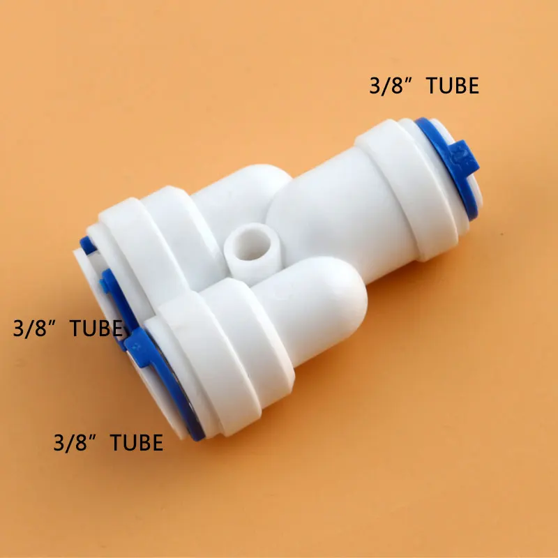 3/8 "To 3/8" YประเภทTee 3 Way Tube Quick Connect Fit RO Reverse Osmosisระบบตัวเชื่อมต่อAquariumน้ำท่อ