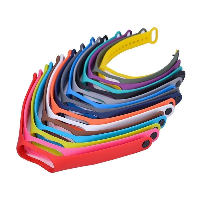 1pc用xiaomi miバンド5 4 3 xiaomiバンドシリコンリストバンドブレスレットの交換4 miband 5 4 3手首色tpuストラップ