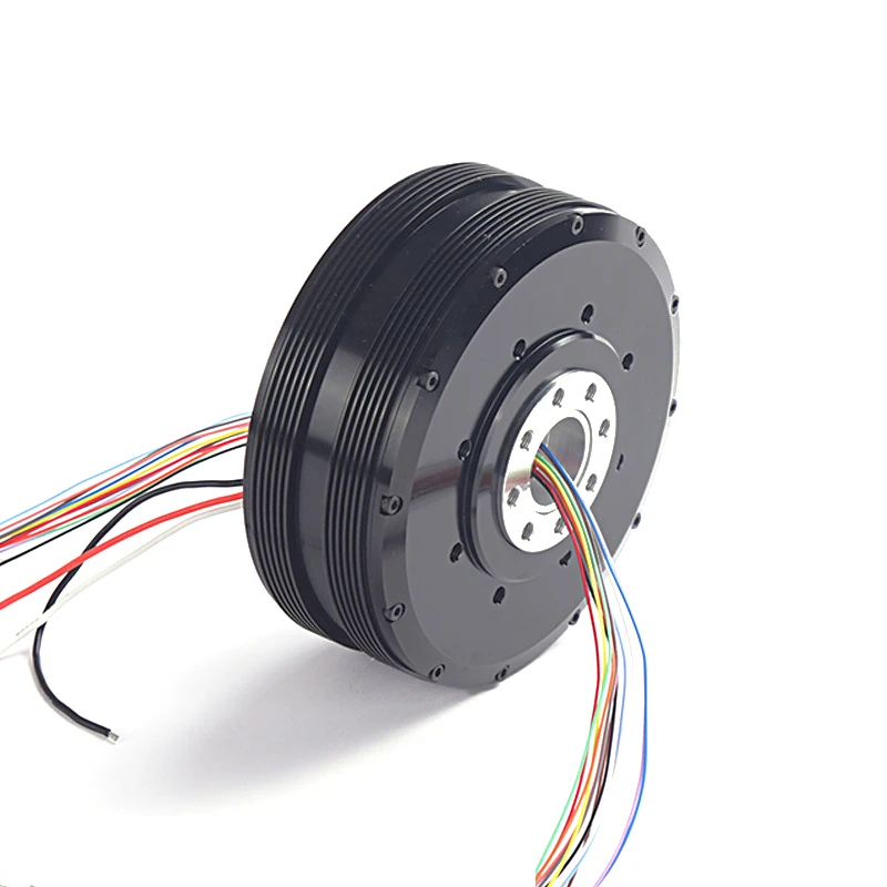 PM120 Big Hollow Shaft PMSM Servo Motor High Torque BLDC Motor with Slip Ring for Hub Wheel Robotic Arm