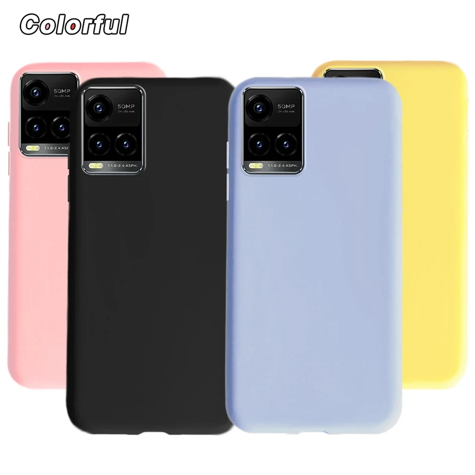 Candy Color Case For Vivo Y21 Y21s 2021 Phone Case Silicone Soft TPU Slim Back Cover For Vivo Y33s V2109 Funda VivoY21 Y 21 Etui