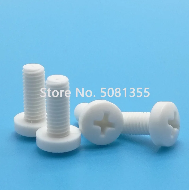 100pcs M3 M4 M5 M6  Plastic Cross Recessed Pan Head Polypropylene PP Screw