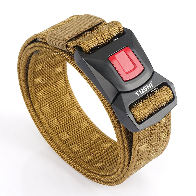 125 Cm Quick Release Buckle Men\'s Tactical Belts Sport Outdoor Canvas Belt Men Nylon Cargo Fashion Cinturon QJ CINGA